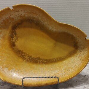 Roselane Pasadena C29 MCM Ashtray Freeform Drip Glaze Harvest Gold 60s - 70s